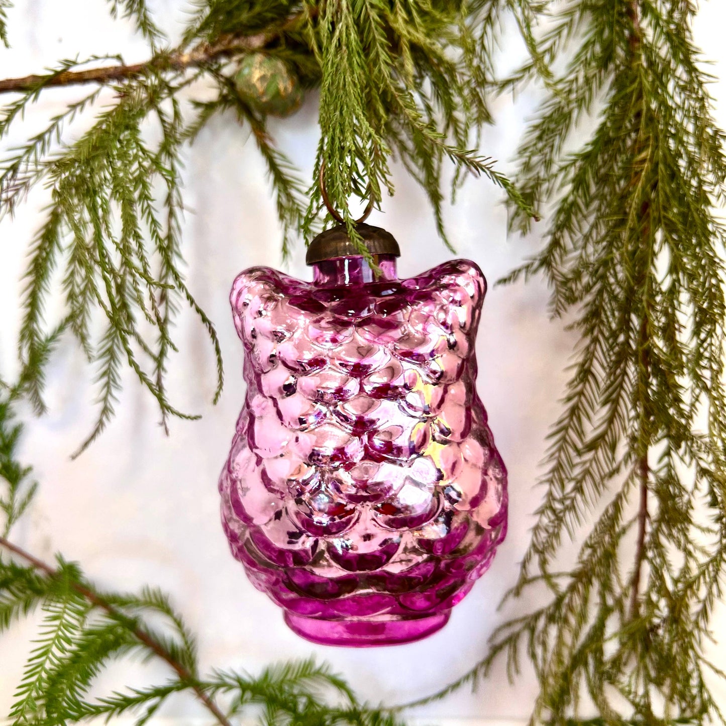 Mercury Glass Christmas Tree Ornament 3"