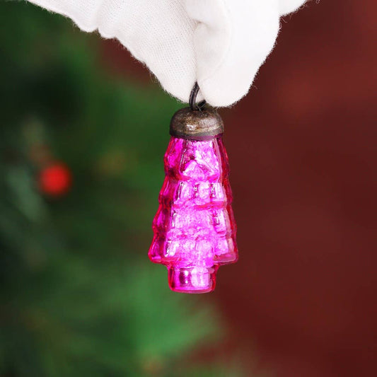 50 Piece Glass Colourful Famhouse Christmas Tree Ornaments: Multi / Tree