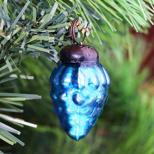 25 Piece Glass Colourful Pinecone Christmas Tree Ornaments: Multi / Pinecone
