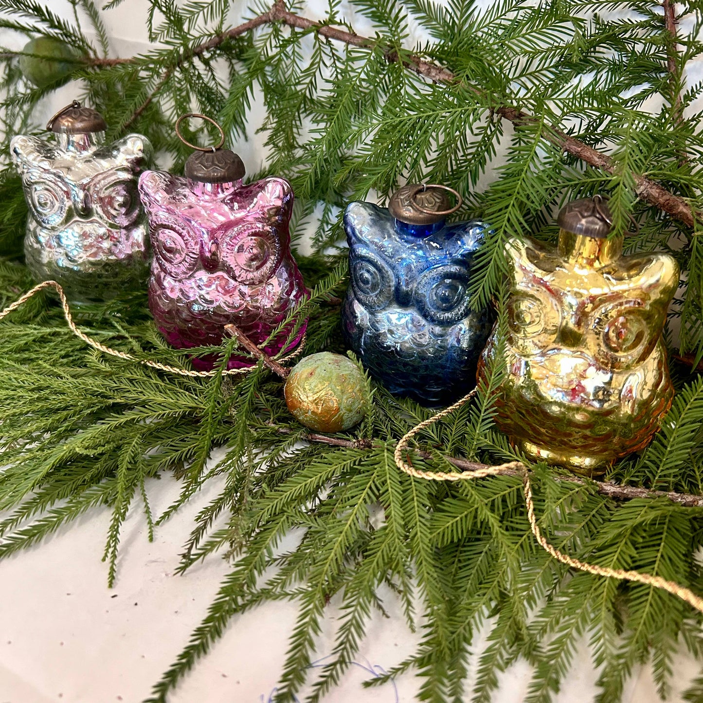 Mercury Glass Christmas Tree Ornament 3"