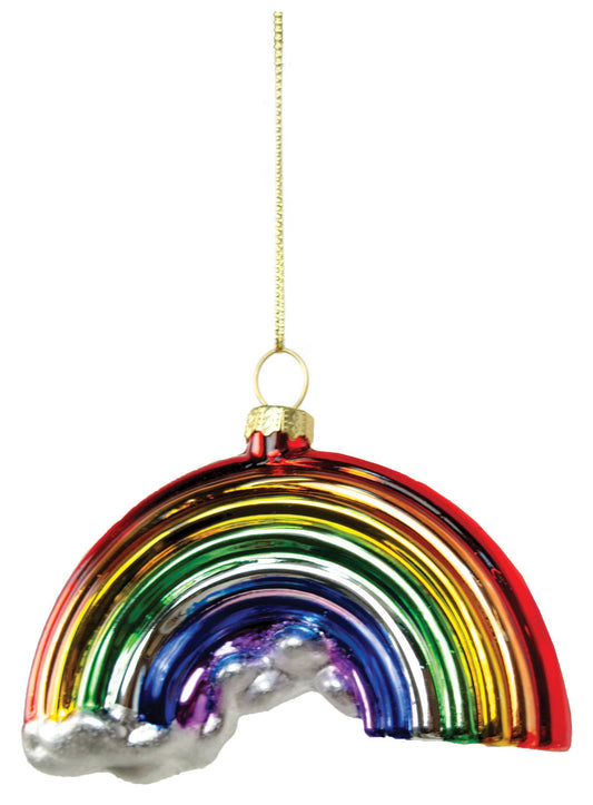 A40910: Glass rainbow orn,4in