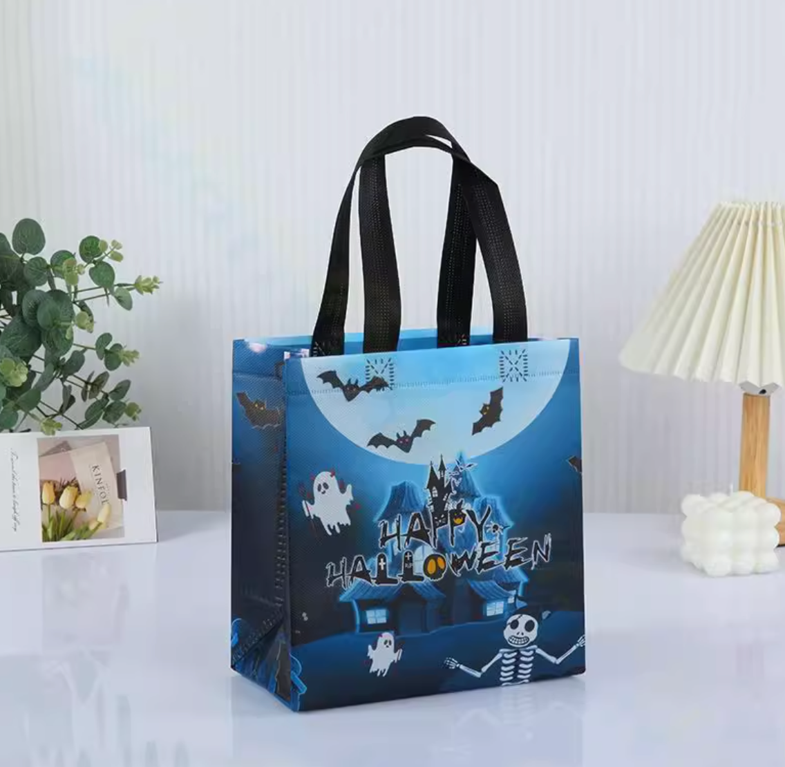 Halloween Kids Treat Tote Bags – 4 Spooky Styles! (Comes in a Pack of 4)