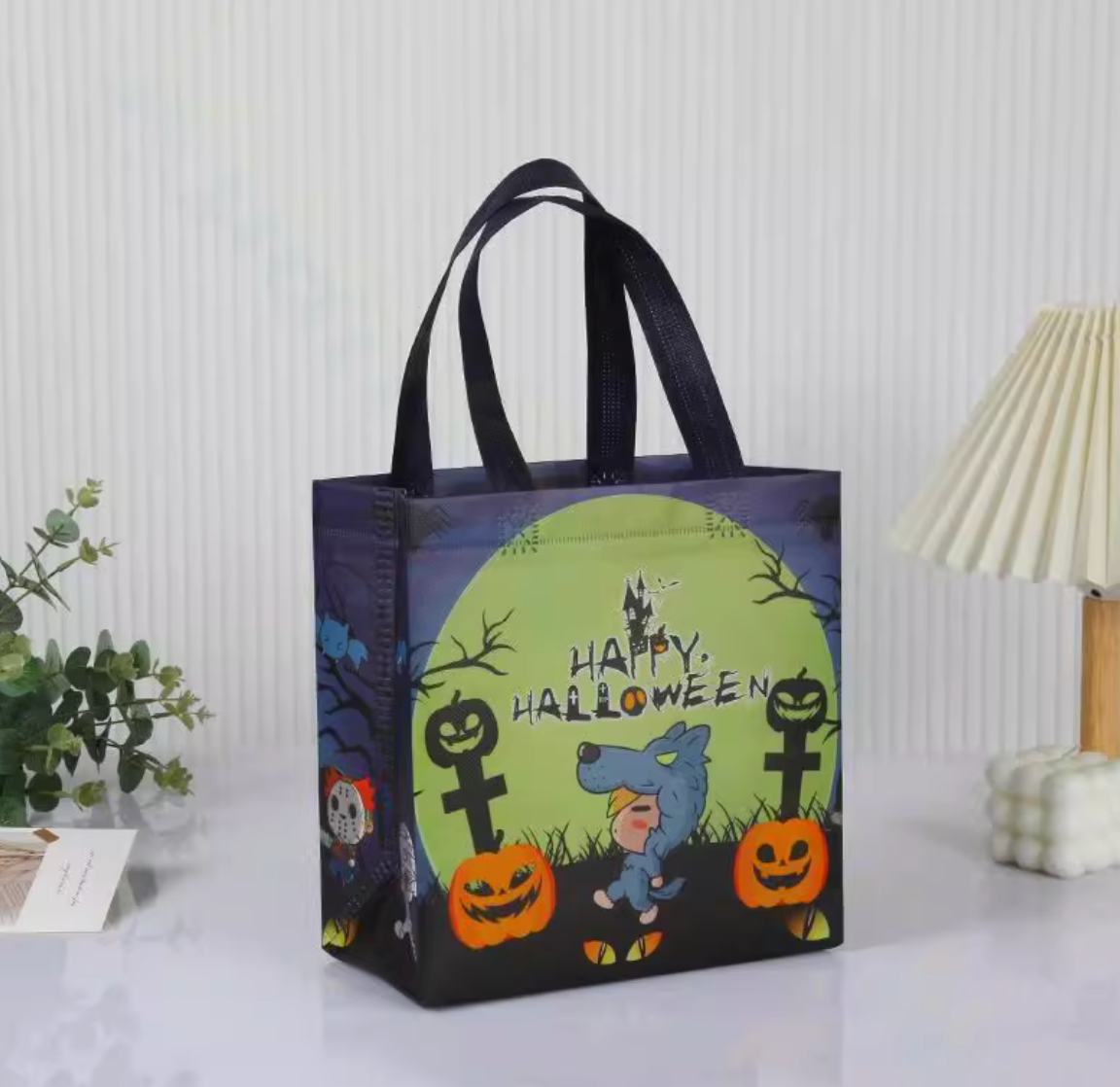 Halloween Kids Treat Tote Bags – 4 Spooky Styles! (Comes in a Pack of 4)