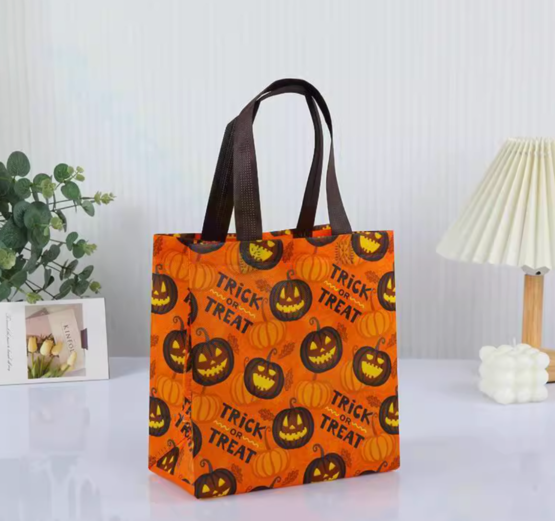 Halloween Kids Treat Tote Bags – 4 Spooky Styles! (Comes in a Pack of 4)