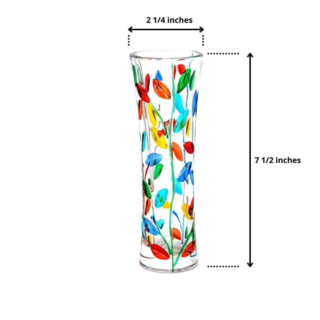 Italian Crystal Tree of Life 7 inch Bud Vase