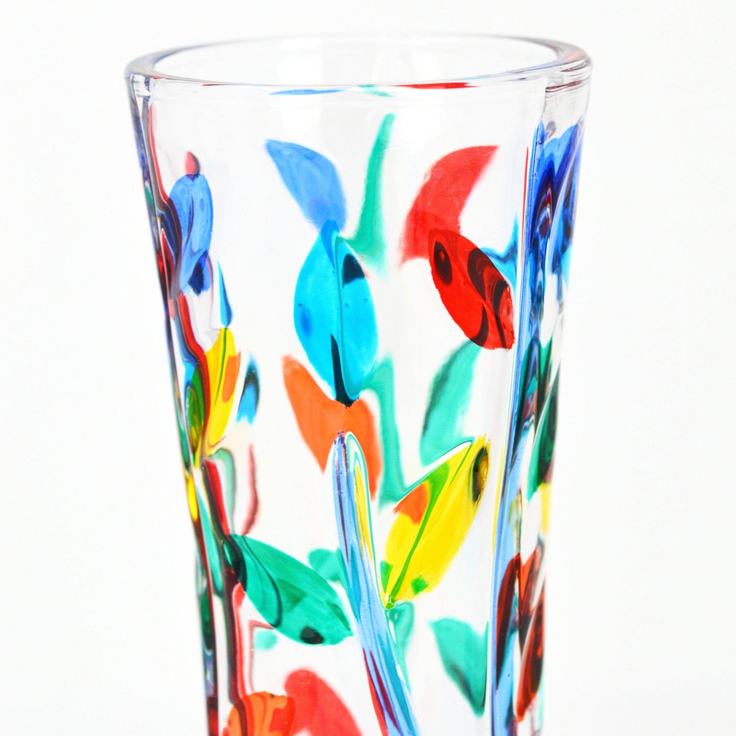 Italian Crystal Tree of Life 7 inch Bud Vase