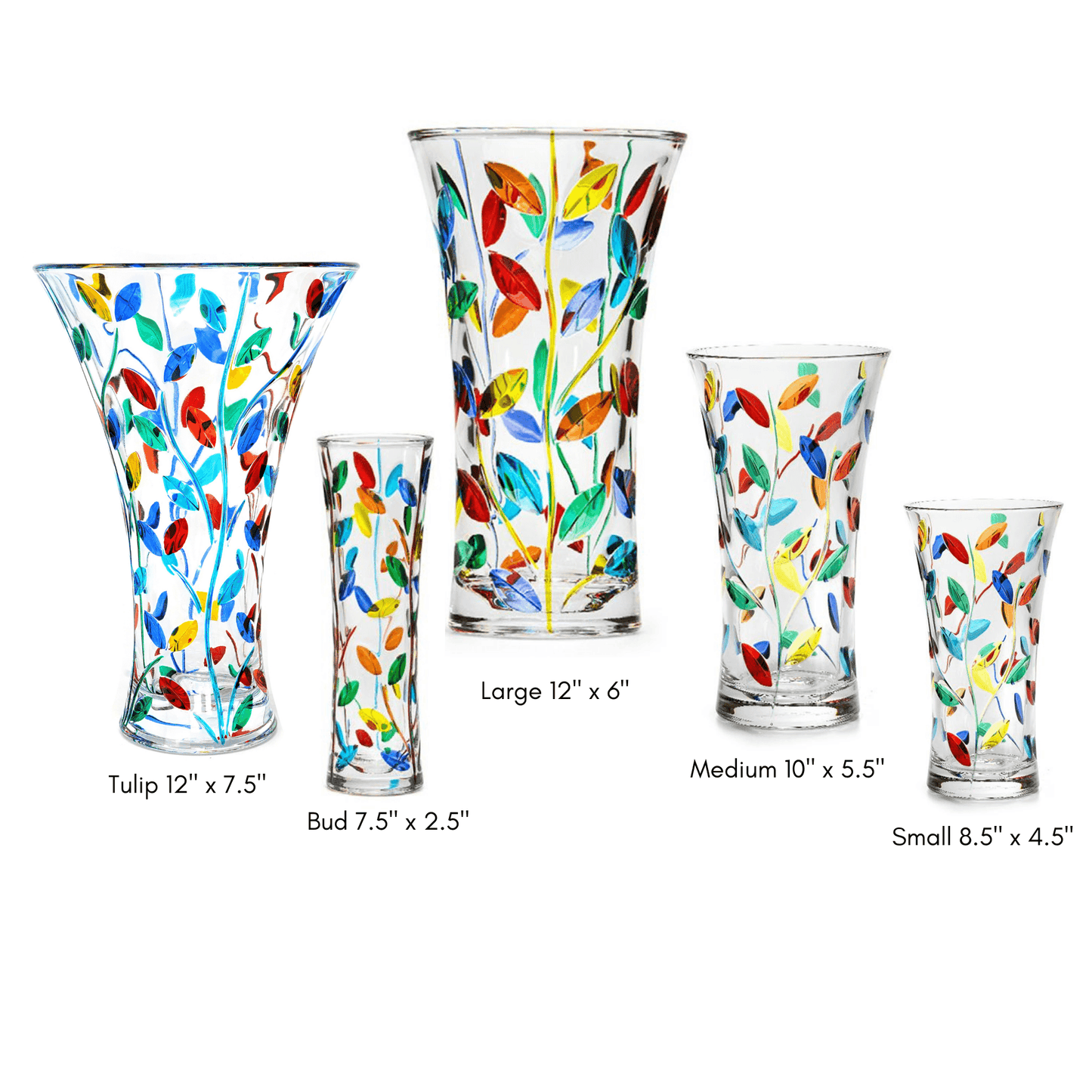 Italian Crystal Tree of Life 7 inch Bud Vase