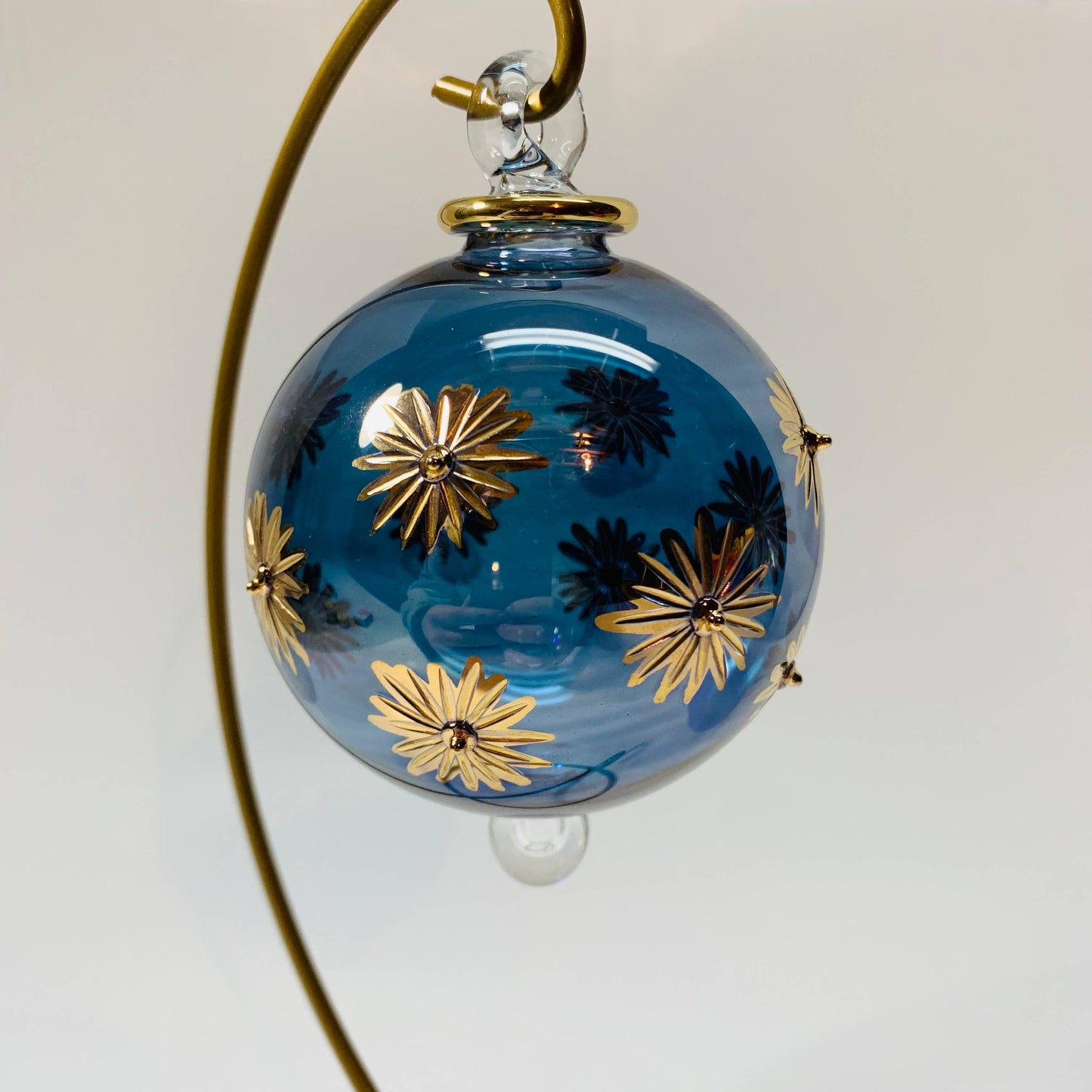 Blown Glass Ornament - Starry Blue Sky